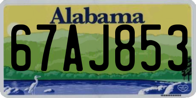 AL license plate 67AJ853