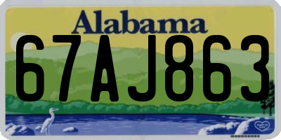 AL license plate 67AJ863