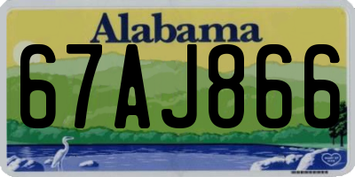 AL license plate 67AJ866