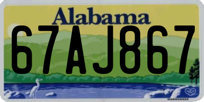 AL license plate 67AJ867