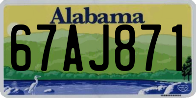 AL license plate 67AJ871