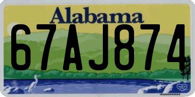 AL license plate 67AJ874