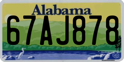 AL license plate 67AJ878