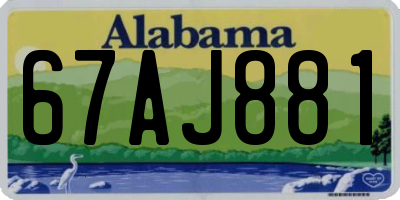 AL license plate 67AJ881