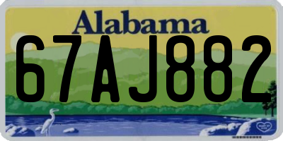 AL license plate 67AJ882