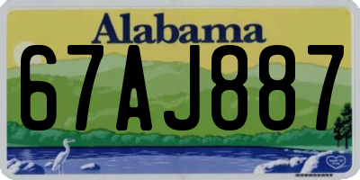 AL license plate 67AJ887