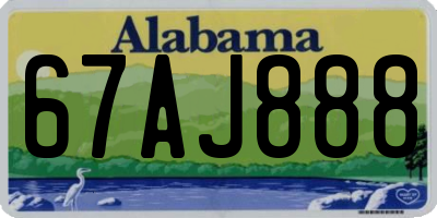 AL license plate 67AJ888