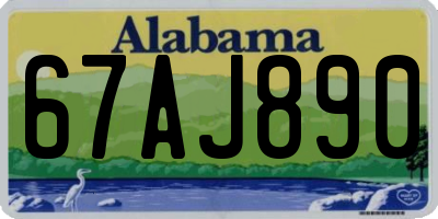 AL license plate 67AJ890