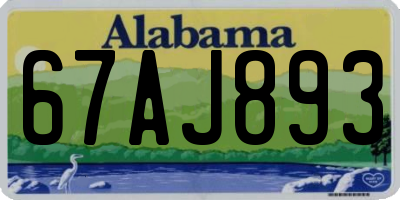 AL license plate 67AJ893