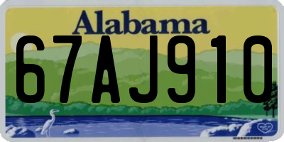 AL license plate 67AJ910