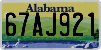 AL license plate 67AJ921