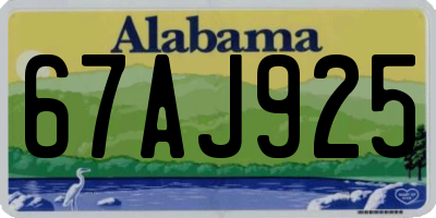 AL license plate 67AJ925