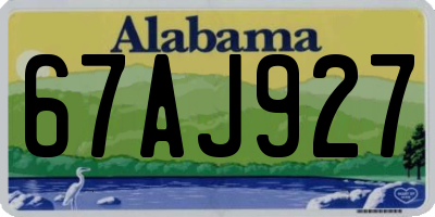 AL license plate 67AJ927