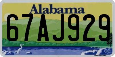 AL license plate 67AJ929