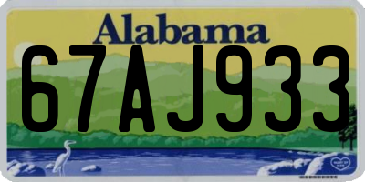 AL license plate 67AJ933