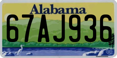 AL license plate 67AJ936
