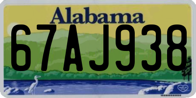 AL license plate 67AJ938