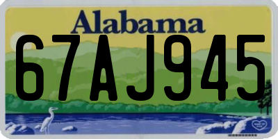 AL license plate 67AJ945