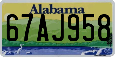 AL license plate 67AJ958