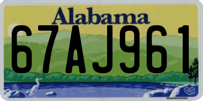 AL license plate 67AJ961