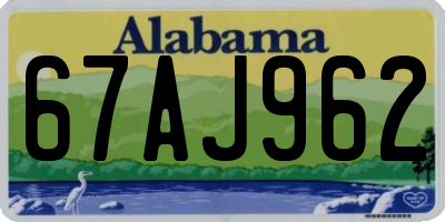 AL license plate 67AJ962