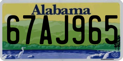 AL license plate 67AJ965