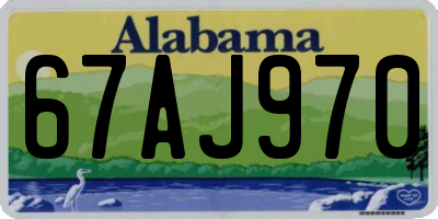 AL license plate 67AJ970