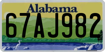 AL license plate 67AJ982