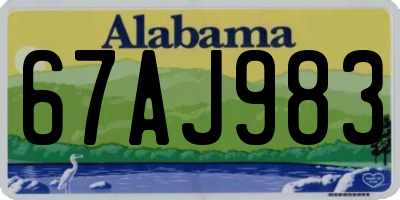 AL license plate 67AJ983