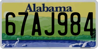 AL license plate 67AJ984