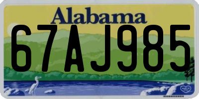 AL license plate 67AJ985