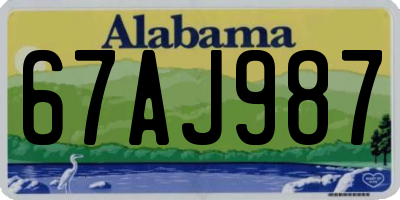 AL license plate 67AJ987