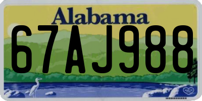 AL license plate 67AJ988