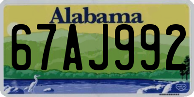 AL license plate 67AJ992