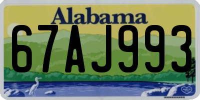 AL license plate 67AJ993
