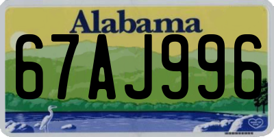 AL license plate 67AJ996