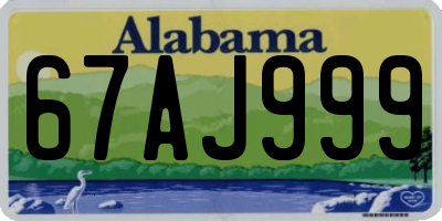AL license plate 67AJ999