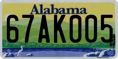 AL license plate 67AK005