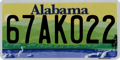 AL license plate 67AK022