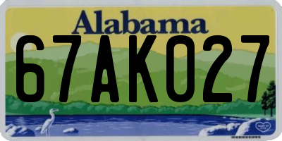 AL license plate 67AK027