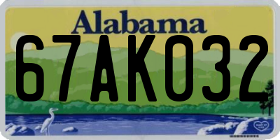 AL license plate 67AK032