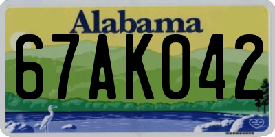 AL license plate 67AK042