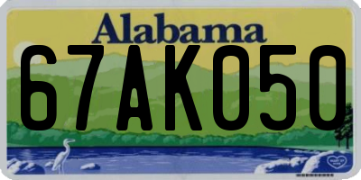 AL license plate 67AK050
