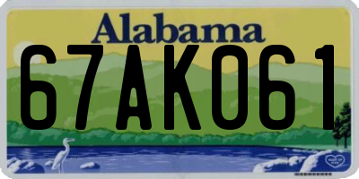 AL license plate 67AK061