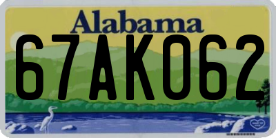 AL license plate 67AK062