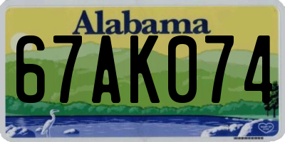 AL license plate 67AK074