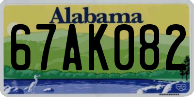 AL license plate 67AK082