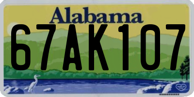 AL license plate 67AK107
