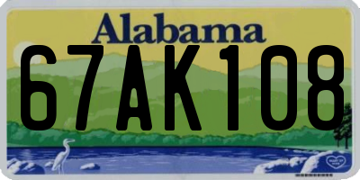 AL license plate 67AK108
