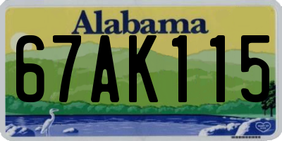 AL license plate 67AK115